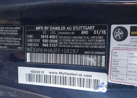 2015 Mercedes-Benz Slk 250 z USA, uszkodzony, nr VIN WDDPK4HA2FF108287